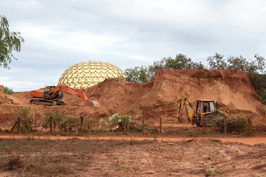 Matrimandir excavation works, May 2024