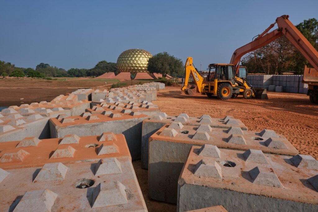 Matrimandir excavation works, April 2024